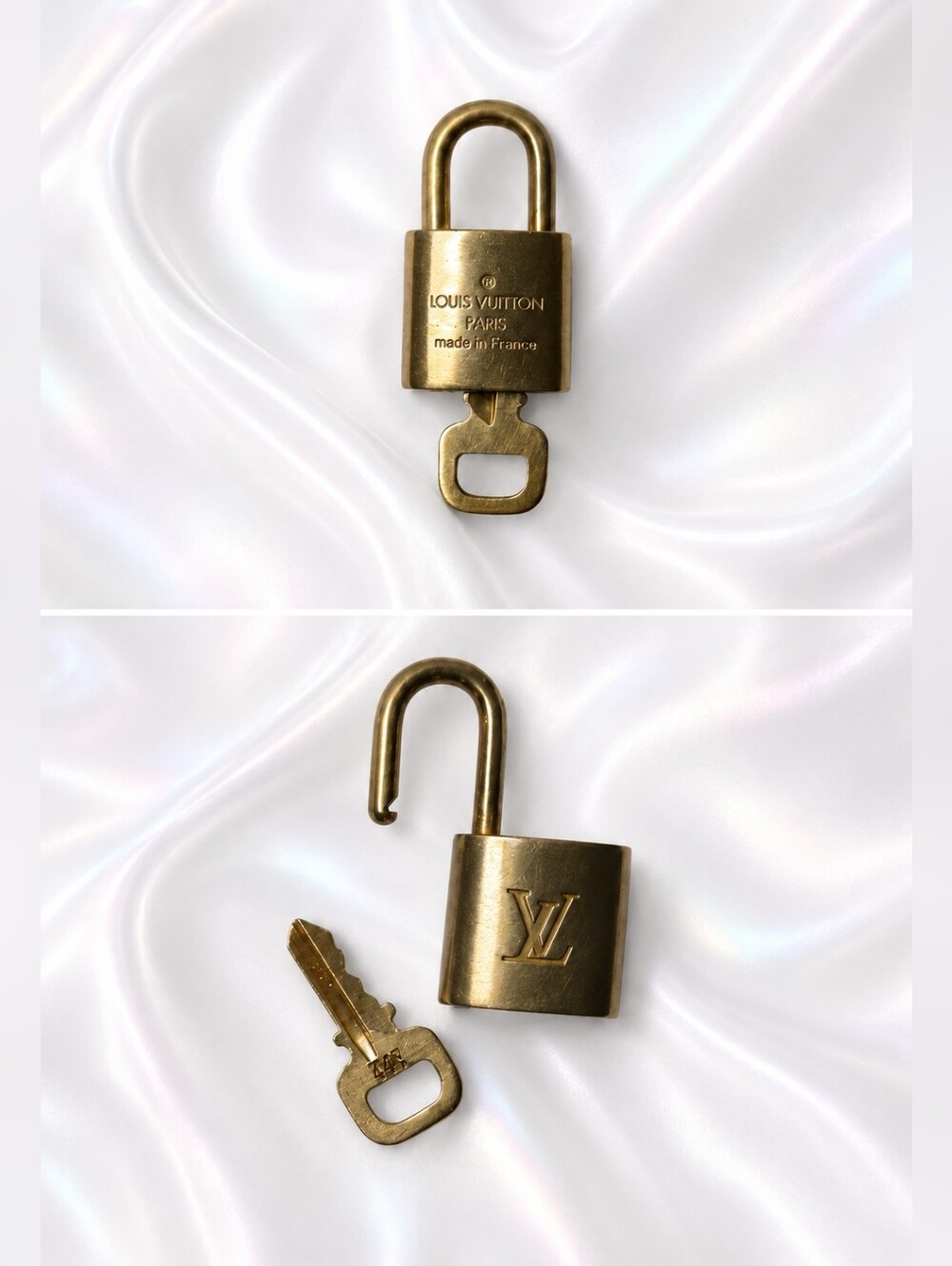 #302 Louis Vuitton Gold-tone Padlock Key Charm